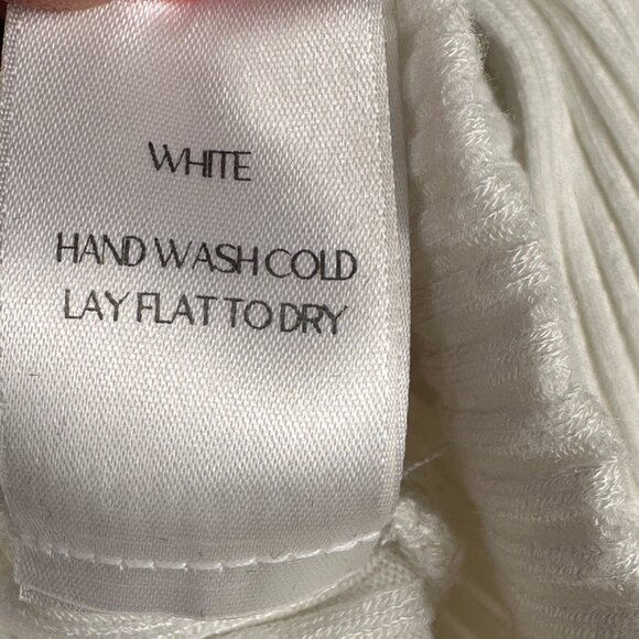 LESET Women's Ali Ribbed-knit Cropped Top In Ivory size XS Soft Stretch Luxe Top - Picture 9 of 9